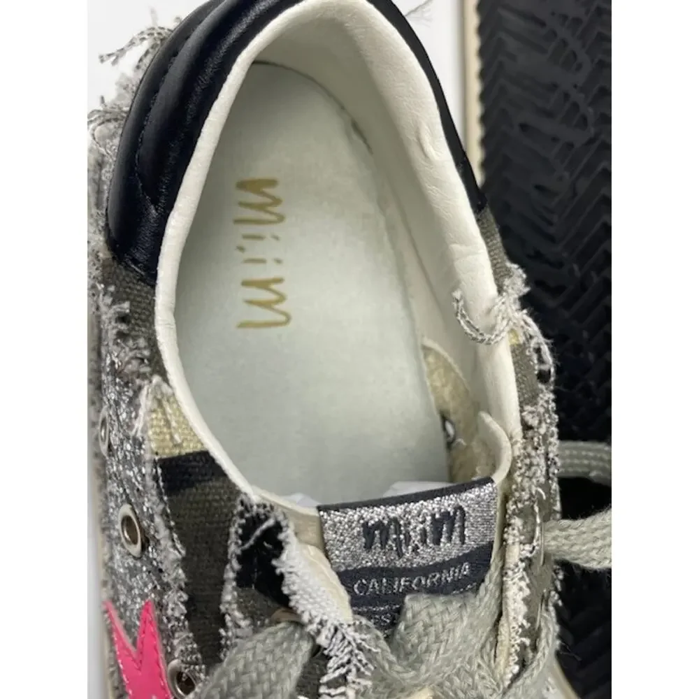 Mi.iM Grande Rubber Sole Lace-up Contrast Glitters Star Sneakers, Size 7.5